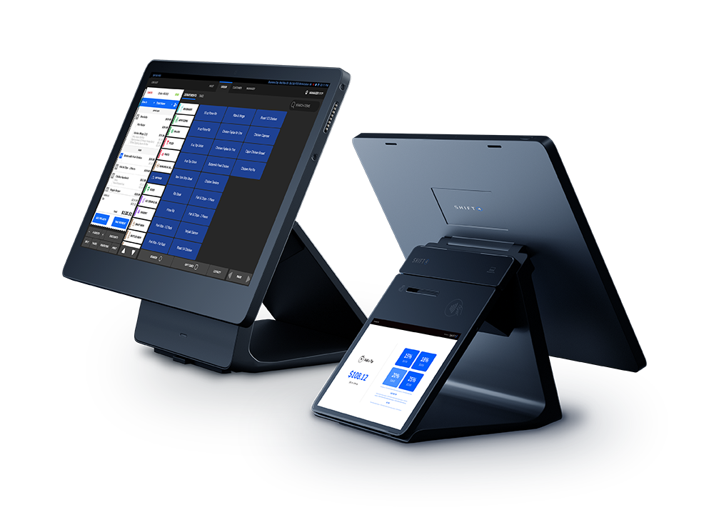 Shift4 Dine POS workstation with customer display